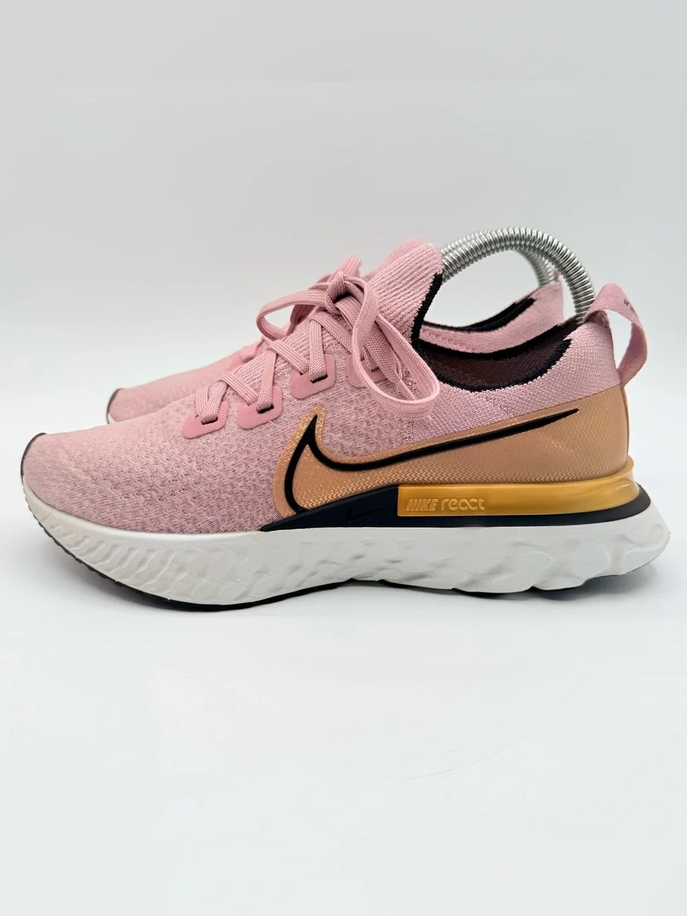 Nike React Infinity Run Flyknit Pink Gold Running Shoes Womens Sz 8? Missing Tag